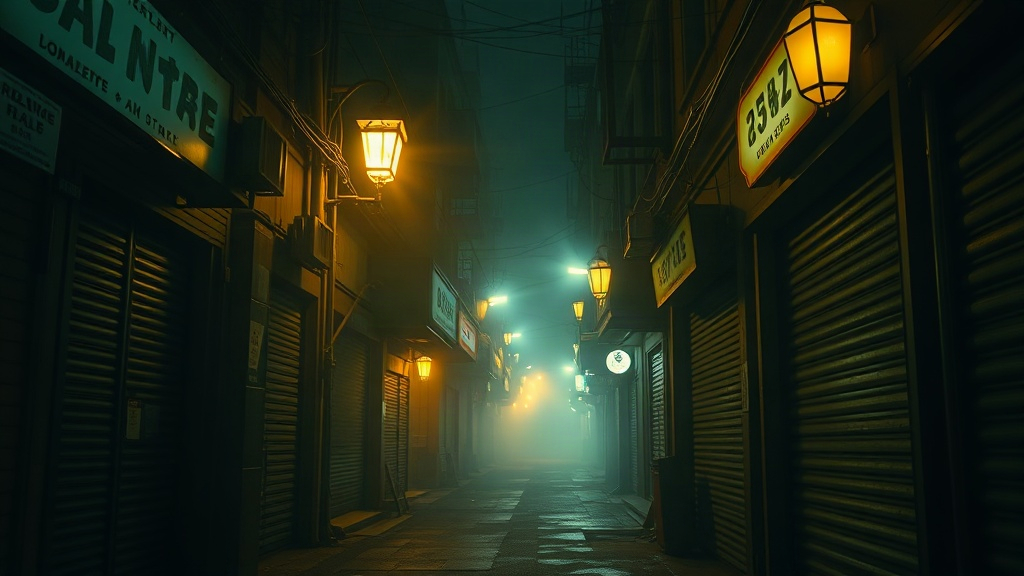 Noir city dockyard atmosphere